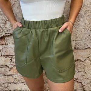 Steve Madden Green leather Shorts